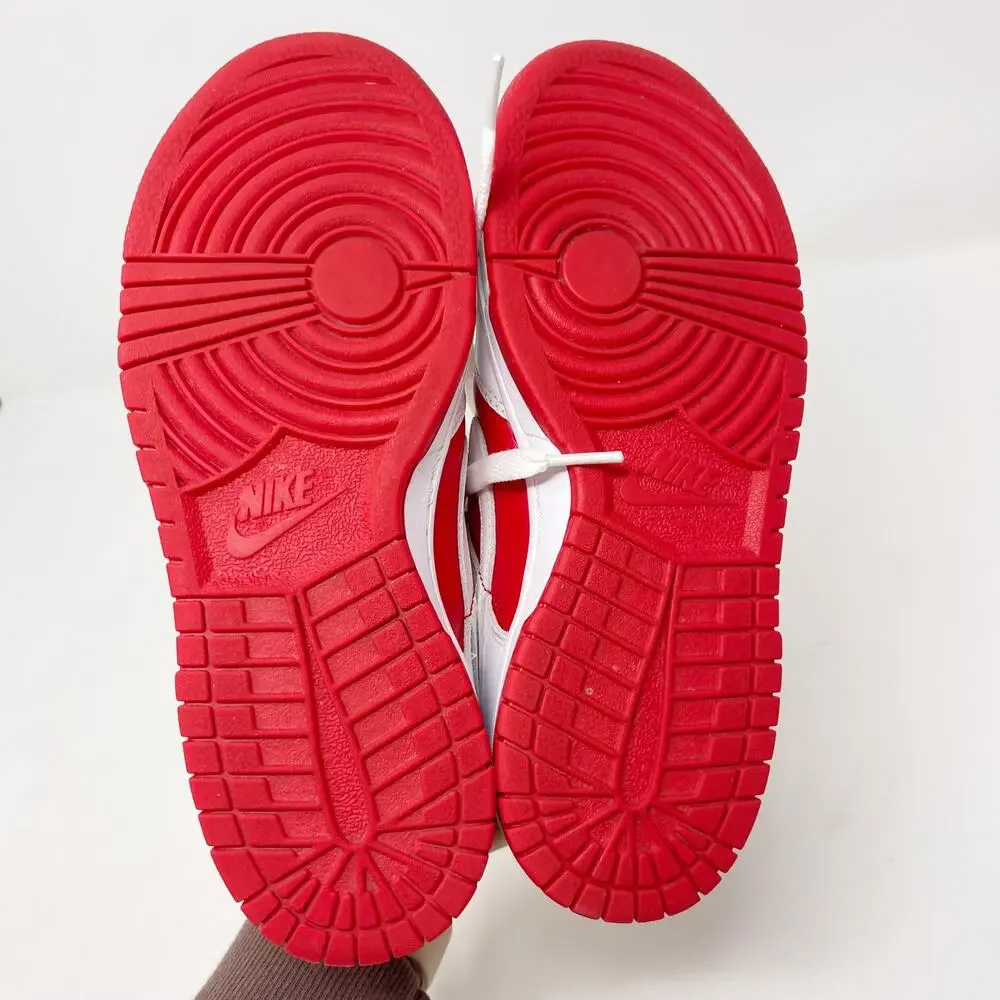 Nike Youth Size 4Y Dunk Low Championship Red White 2021 Leather Sneaker Casuals